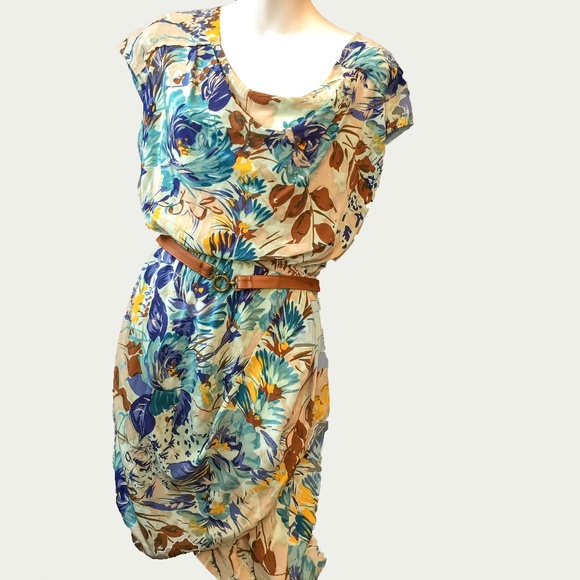 SALE Tracy Reese Silk Floral Blouson Dress - Picture 3 of 4